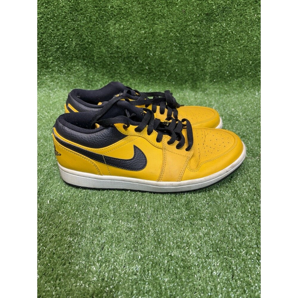 Nike Mens Air Jordan 1 Low 553558-700 Yellow Leather Sneakers Shoes Size 8